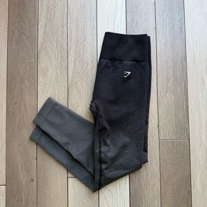 Gymshark Black and Gray Leggings with Sleek Finish
